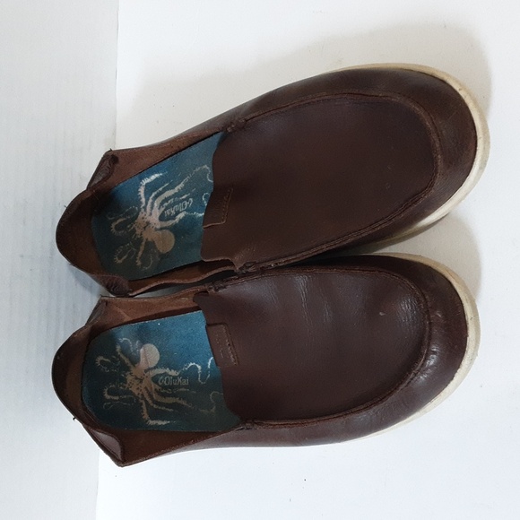 Olukai Nalukai Loafers Slip-On men's brown leather size 11.5us - Picture 8 of 8